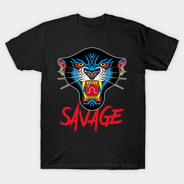 Savage Phanter Traditional Tattoo T-Shirt by Creative Style